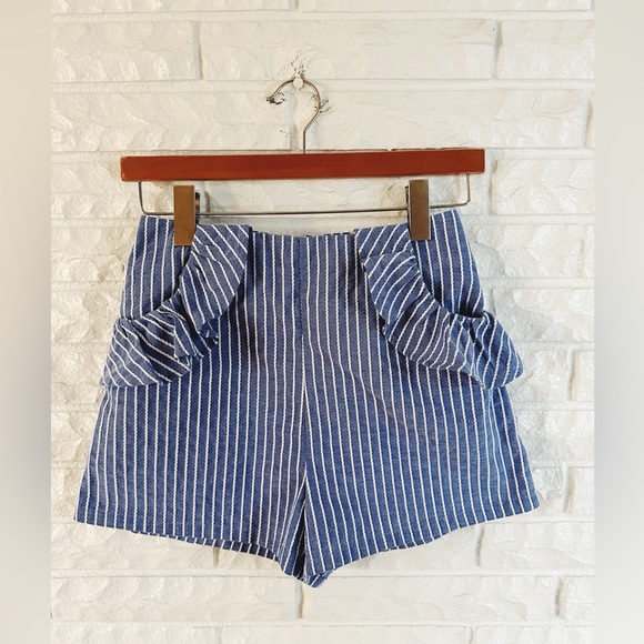 The Fifth Label Pants - The Fifth Label Blue and White Striped Shorts